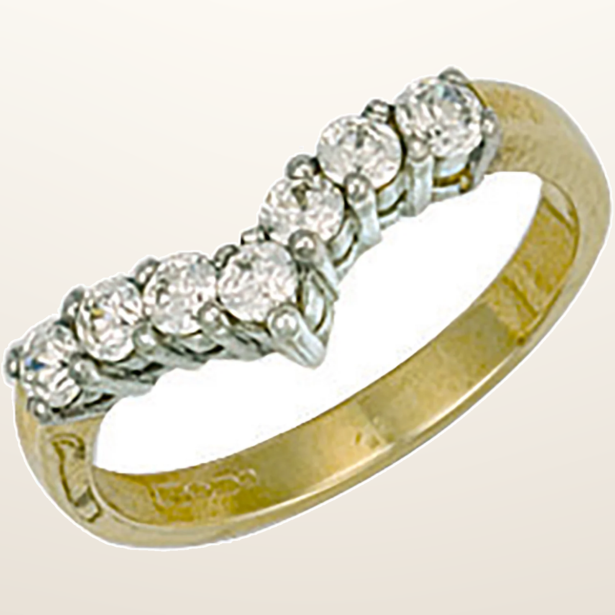 IT_ROLE:studio_clean | Yellow Gold Cubic Zirconia Wishbone Ring