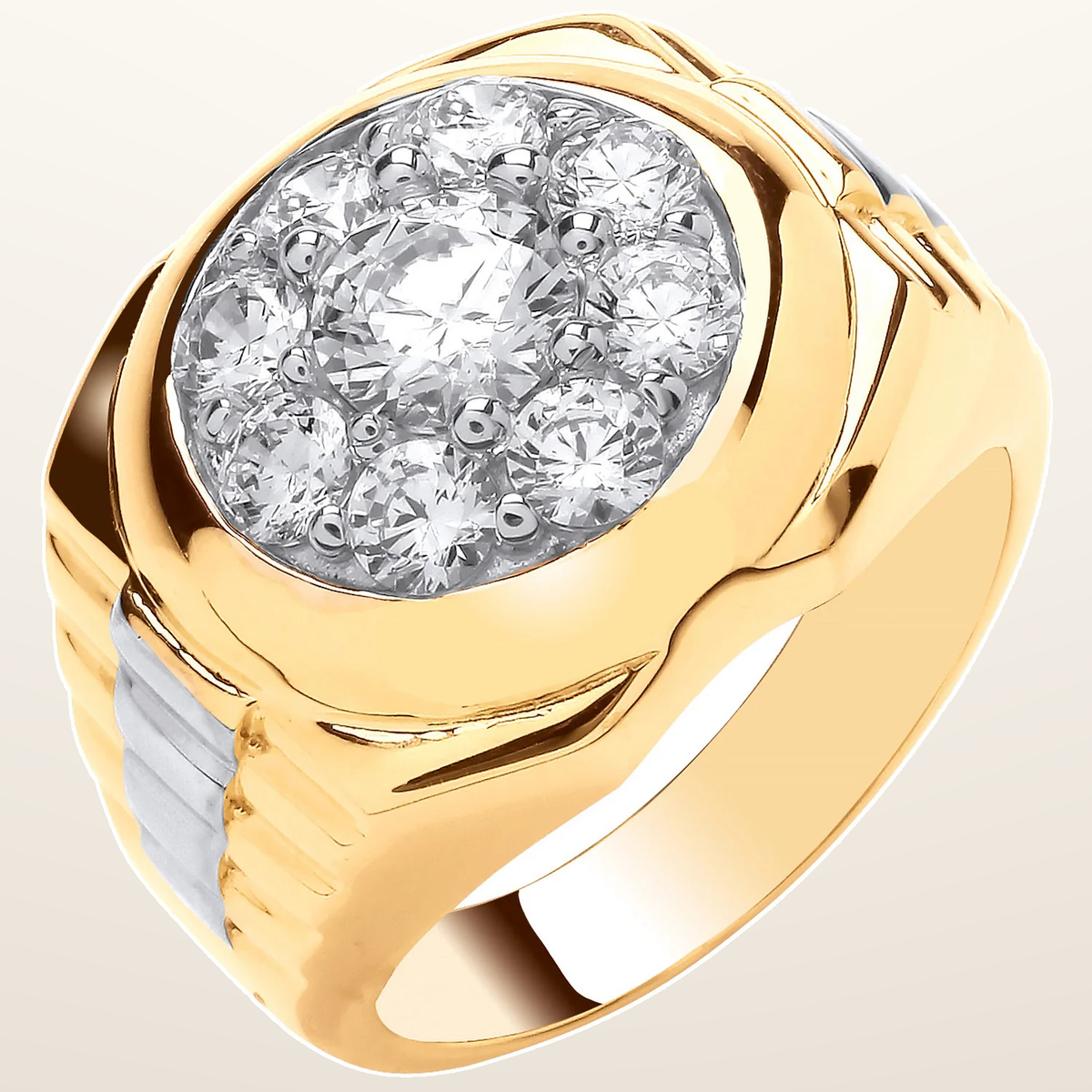 IT_ROLE:studio_clean | Yellow Gold Fancy Gents Cubic Zirconia Ring