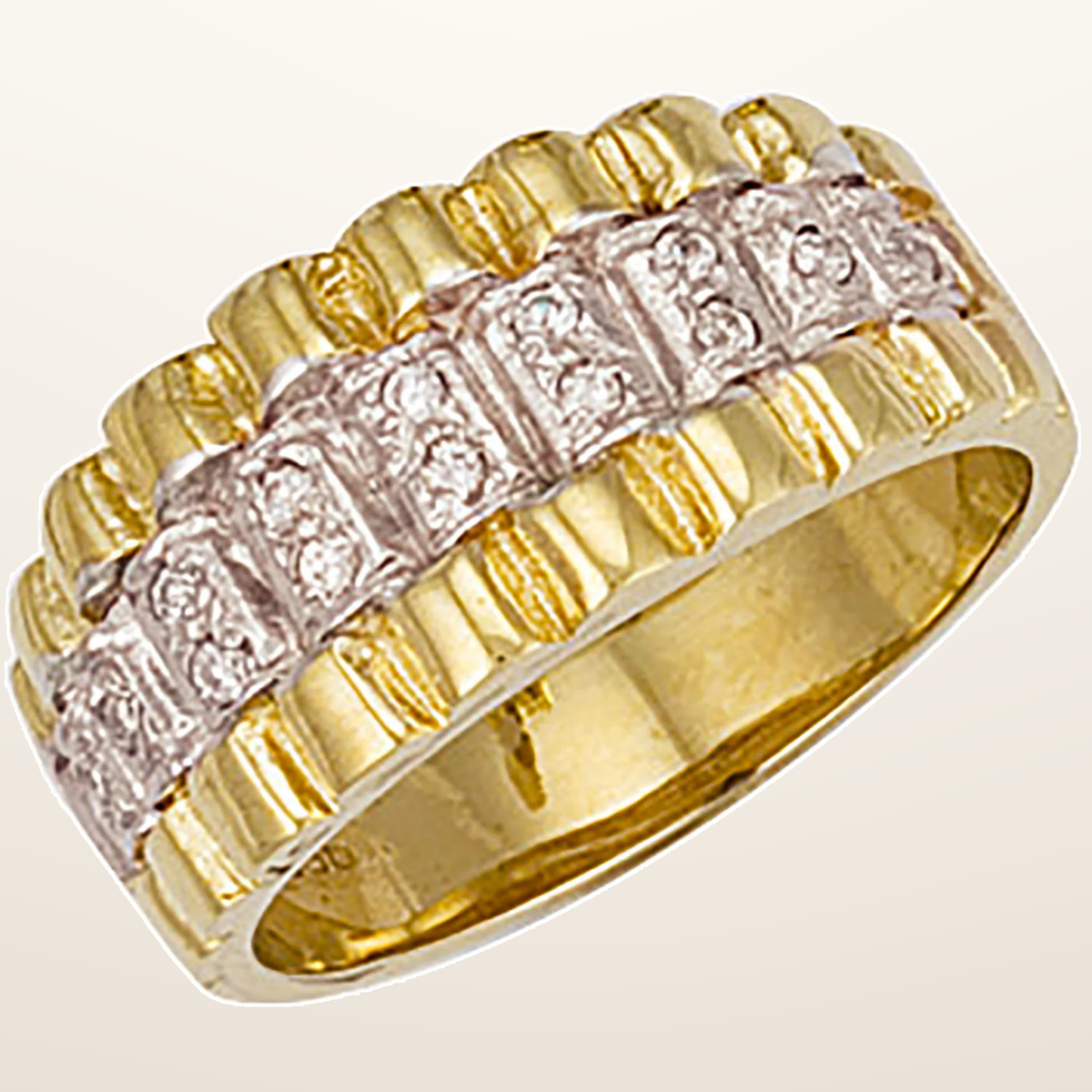 IT_ROLE:studio_clean | Yellow Gold Gents Cubic Zirconia Ring