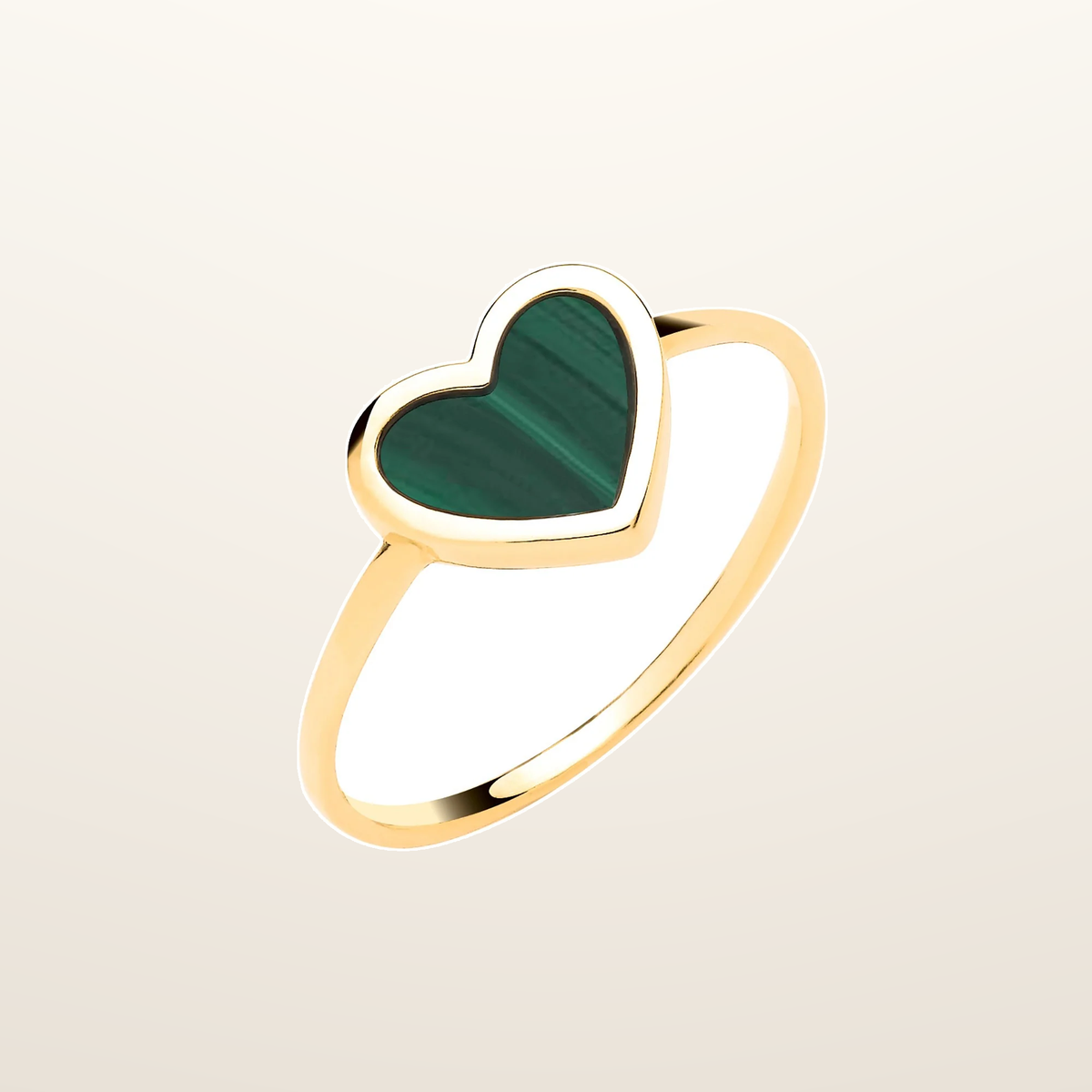 IT_ROLE:studio_clean | Yellow Gold Green Heart Ladies Ring