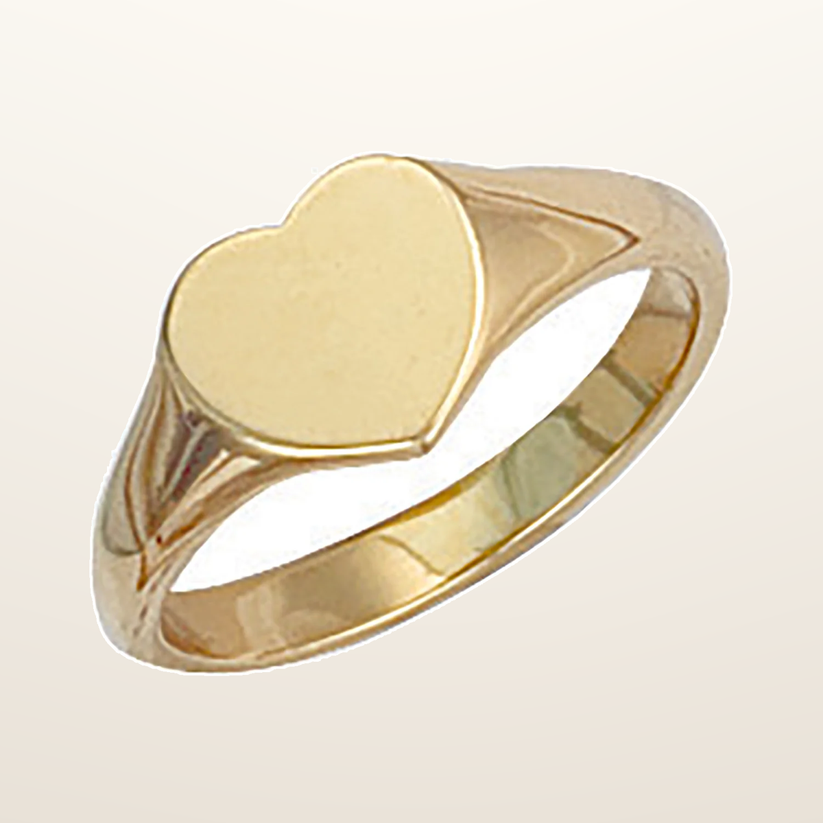 IT_ROLE:studio_clean | Yellow Gold Heart Plain Maiden Signet Ring