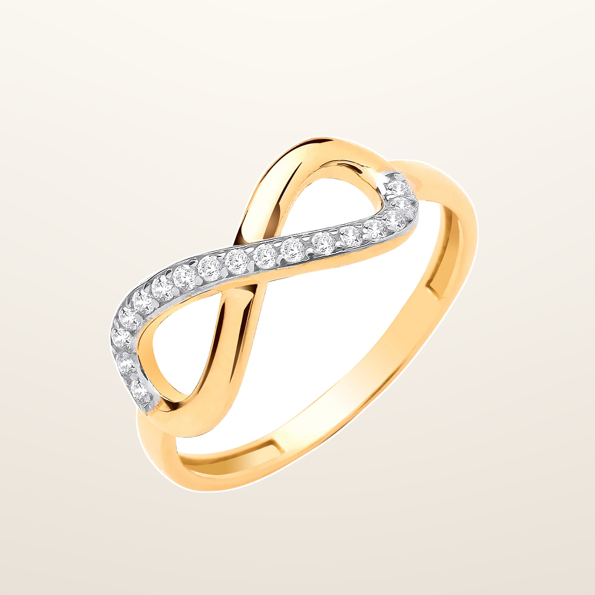 IT_ROLE:studio_clean | Yellow Gold Infinity Cubic Zirconia Ladies Ring