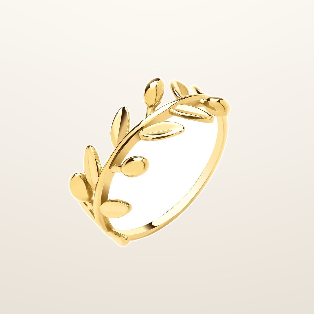 IT_ROLE:studio_clean | Yellow Gold Leaf with Olives Ladies Ring
