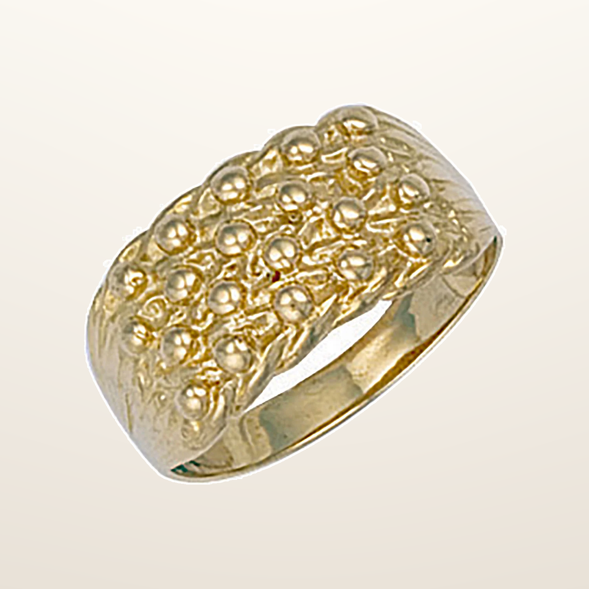 IT_ROLE:studio_clean | Yellow Gold Light Weight 4 Row Keeper Ring