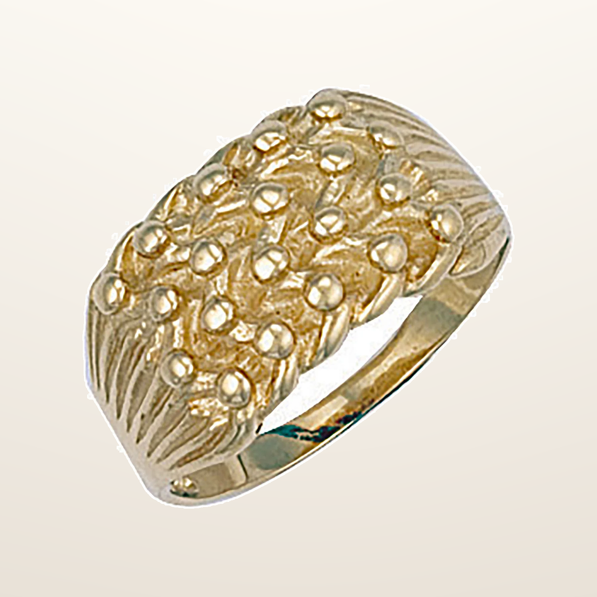 IT_ROLE:studio_clean | Yellow Gold Light Weight 4 Row Keeper Ring