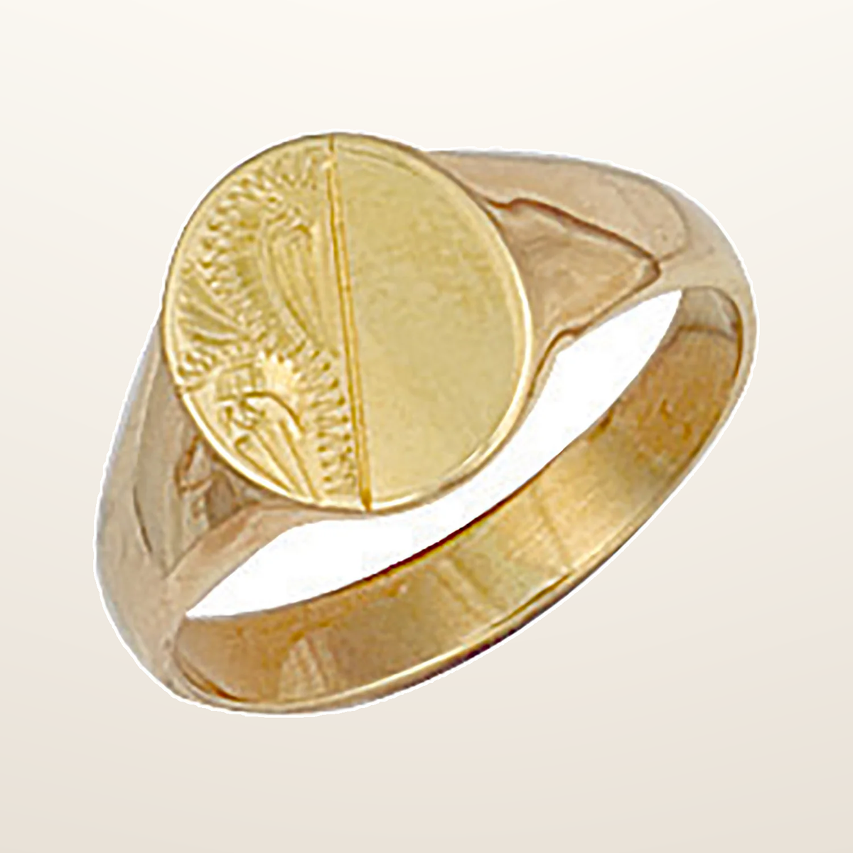 IT_ROLE:studio_clean | Yellow Gold Oval Engraved Maiden Signet Ring