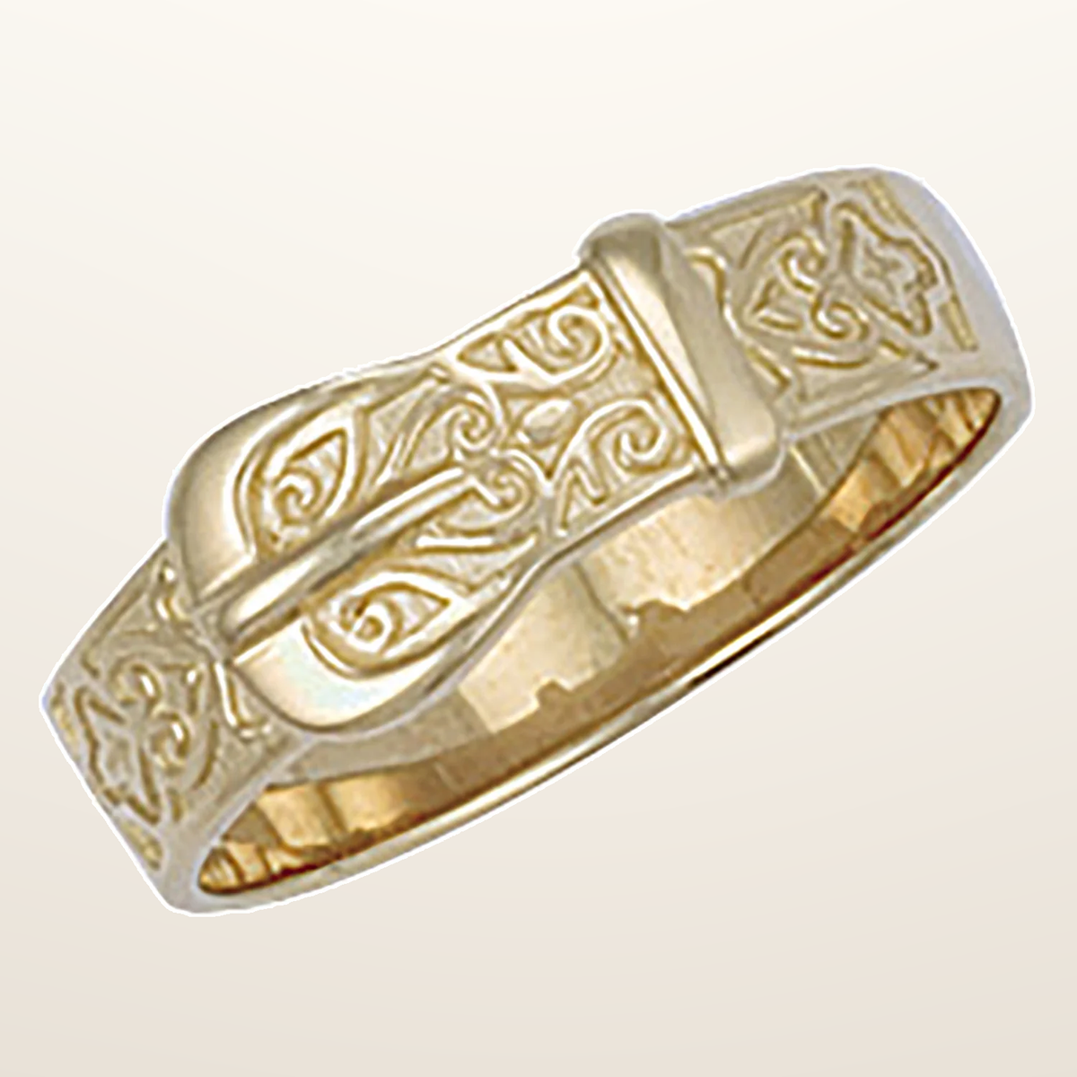 IT_ROLE:studio_clean | Yellow Gold Patterned Buckle Ring