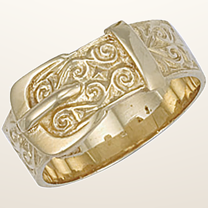 IT_ROLE:studio_clean | Yellow Gold Patterned Buckle Ring