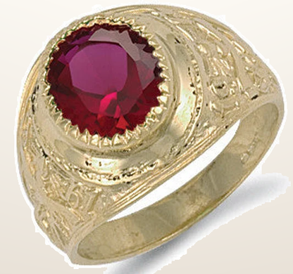IT_ROLE:studio_clean | Yellow Gold Red Cubic Zirconia College Ring