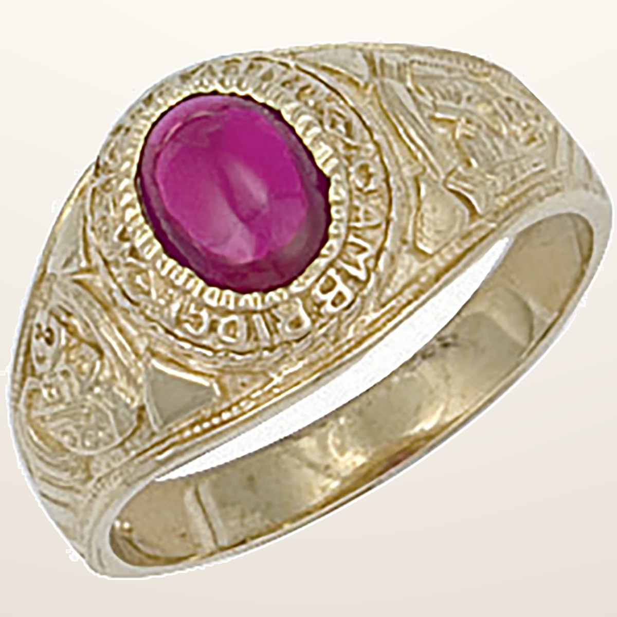 IT_ROLE:studio_clean | Yellow Gold Red Cabochon College Ring