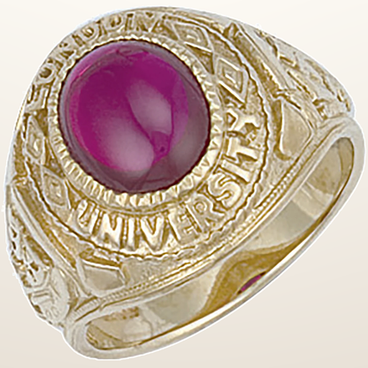 IT_ROLE:studio_clean | Yellow Gold Red Cabochon London University Ring
