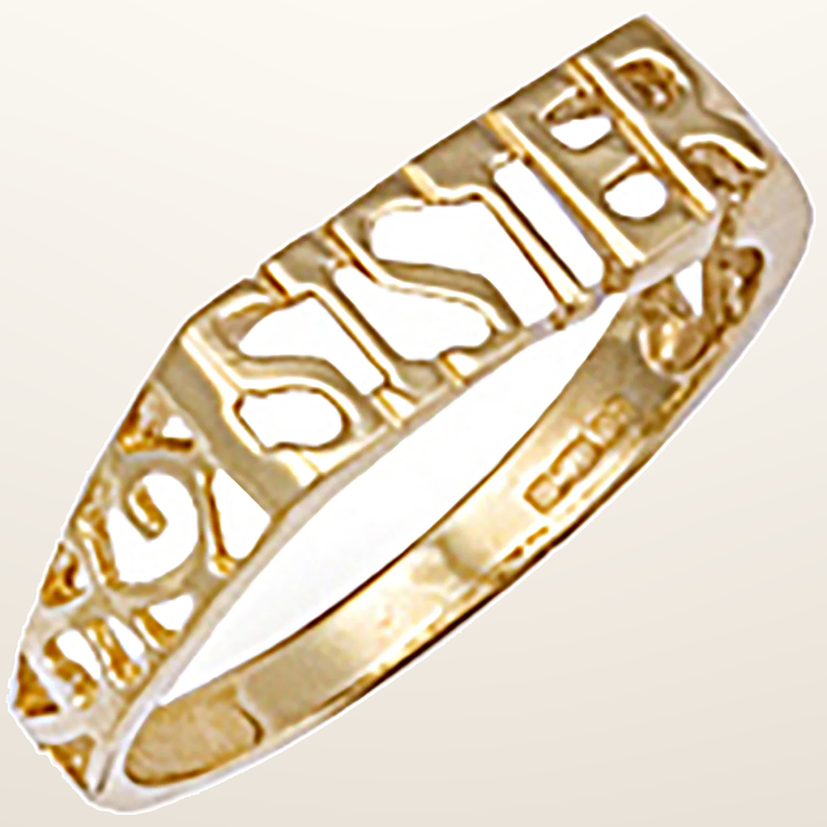 IT_ROLE:studio_clean | Yellow Gold Scroll Sides Sister Ring