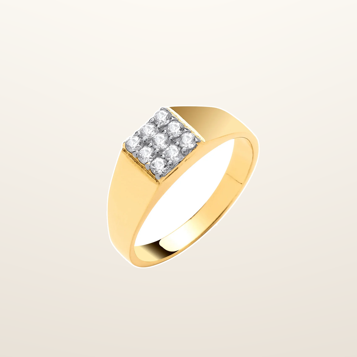 IT_ROLE:studio_clean | Yellow Gold Square Top Cubic Zirconia Baby/Child Ring
