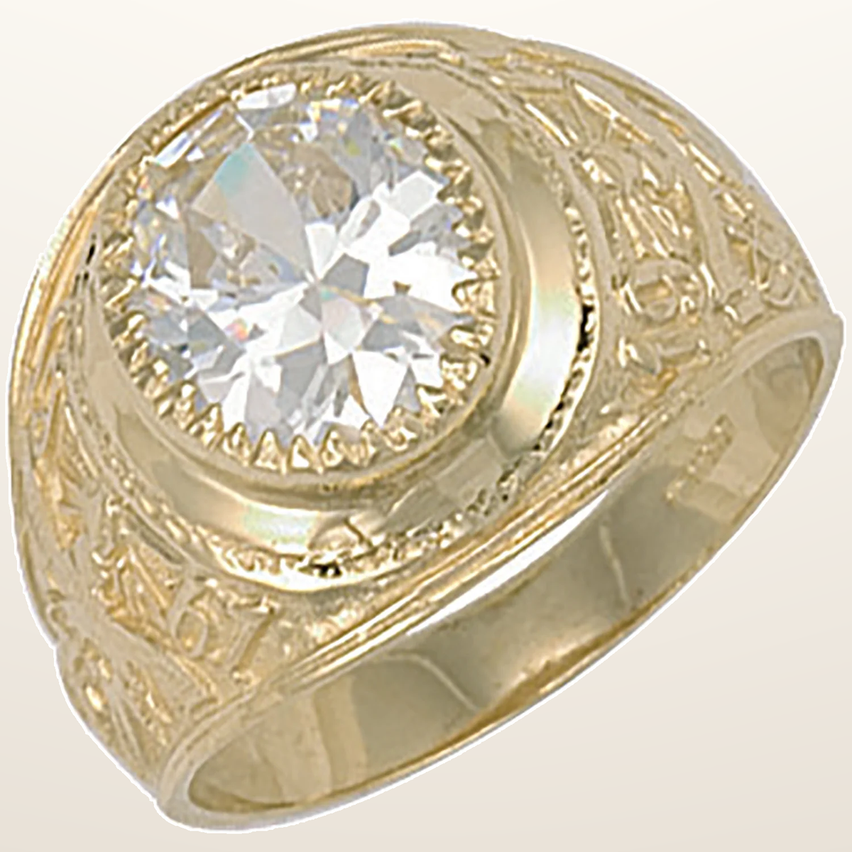 IT_ROLE:studio_clean | Yellow Gold White Cubic Zirconia Stone College Ring
