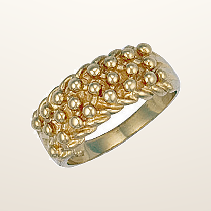 IT_ROLE:studio_clean | Yellow Gold Woven Back 3 Row Keeper Ring