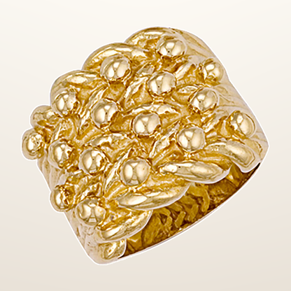 IT_ROLE:studio_clean | Yellow Gold Woven Back 4 Row Keeper Ring