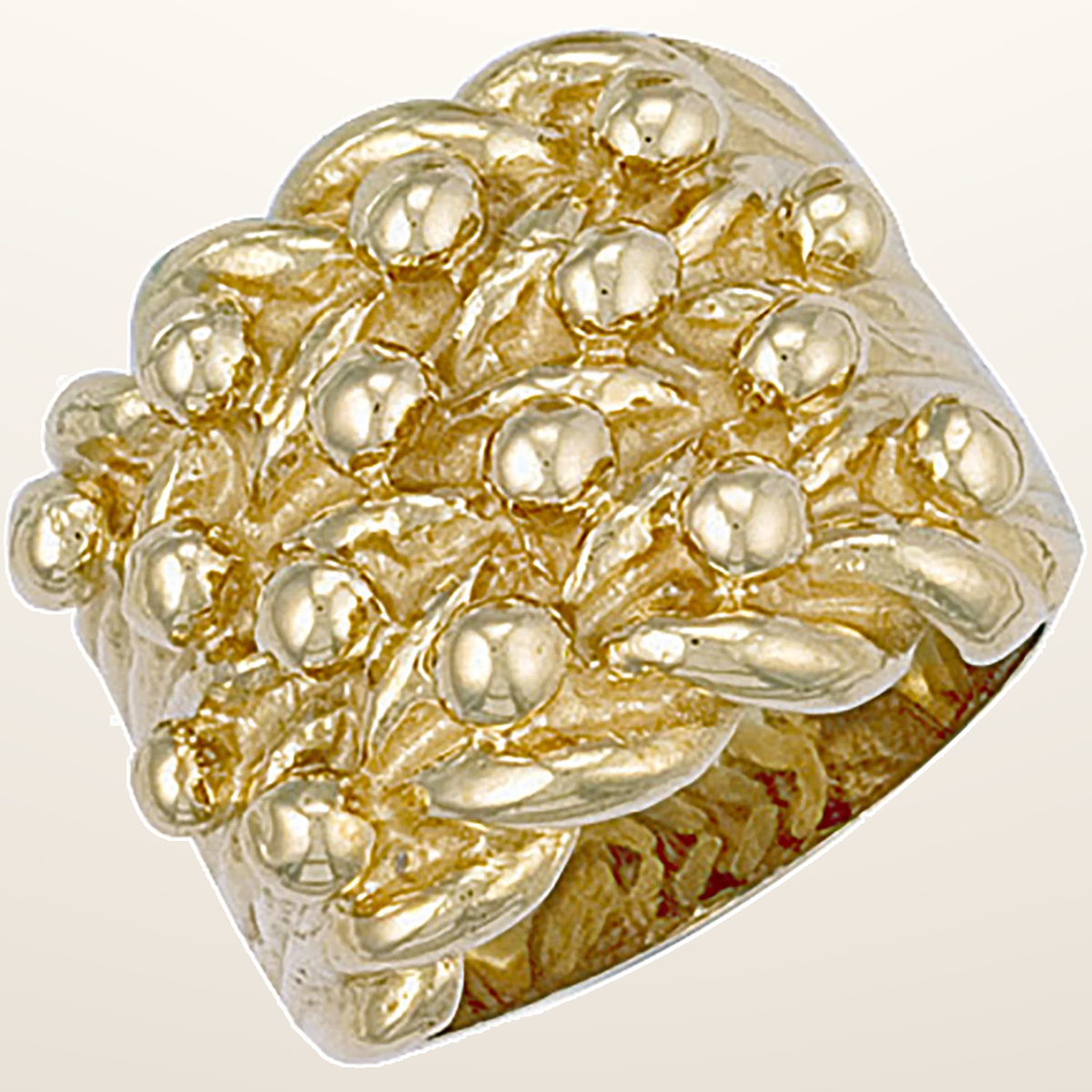 IT_ROLE:studio_clean | Yellow Gold Woven Back 4 Row Keeper Ring