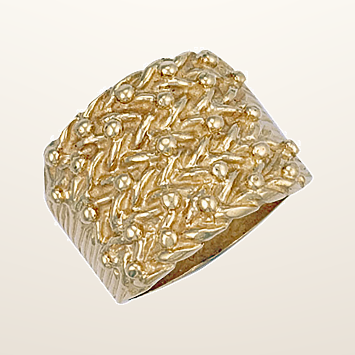 IT_ROLE:studio_clean | Yellow Gold Woven Back 5 Row Keeper Ring