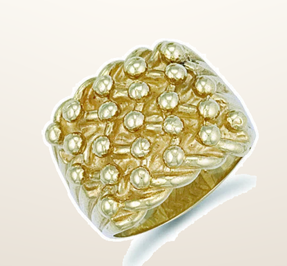 IT_ROLE:studio_clean | Yellow Gold Woven Back 5 Row Keeper Ring