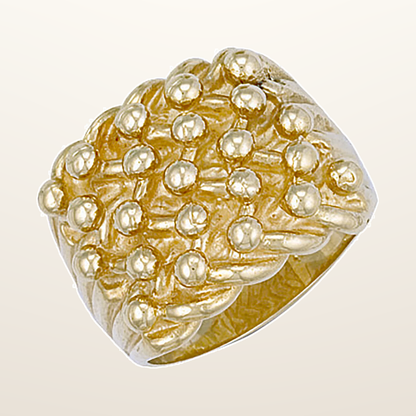 IT_ROLE:studio_clean | Yellow Gold Woven Back 5 Row Keeper Ring