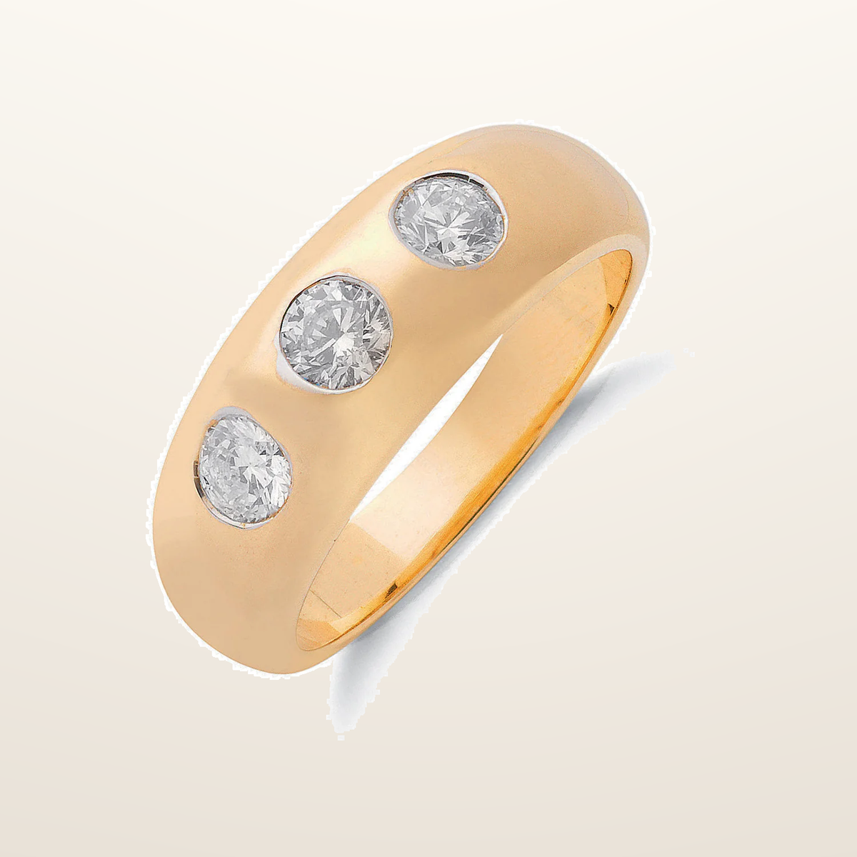 IT_ROLE:studio_clean | 9ct Yellow Gold 1.00ct Gents 3 Stone Diamond Band