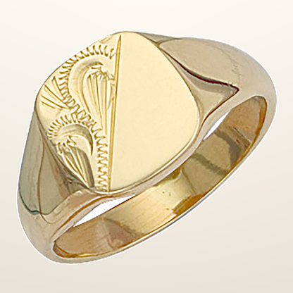 IT_ROLE:studio_clean | Yellow Gold Cushion Engraved Signet Ring