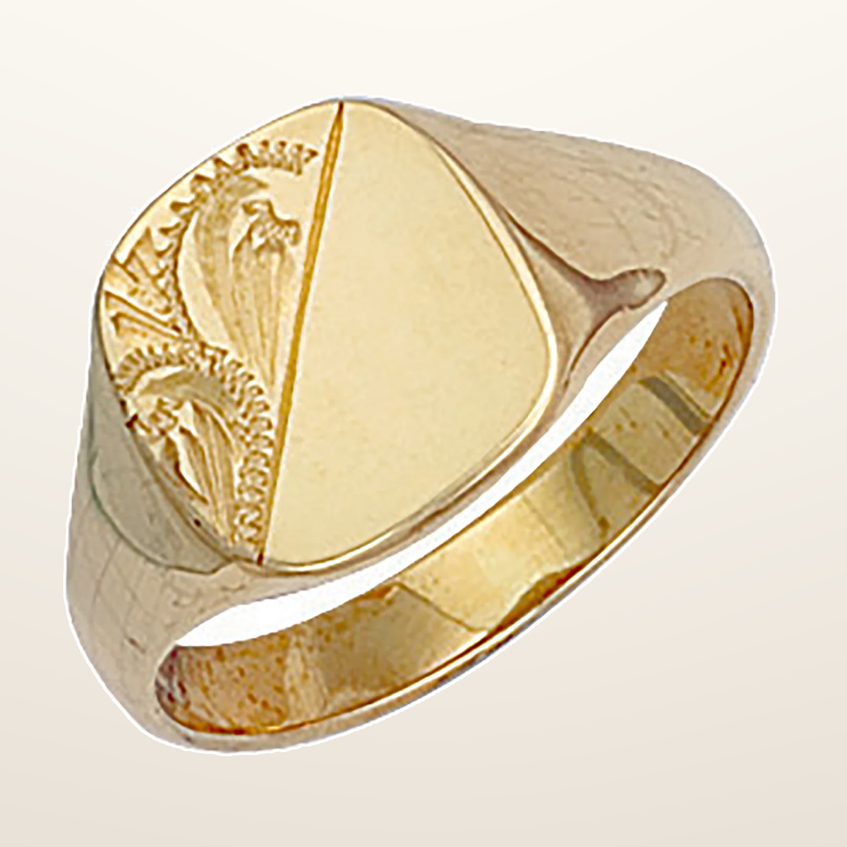 IT_ROLE:studio_clean | Yellow Gold Cushion Engraved Signet Ring