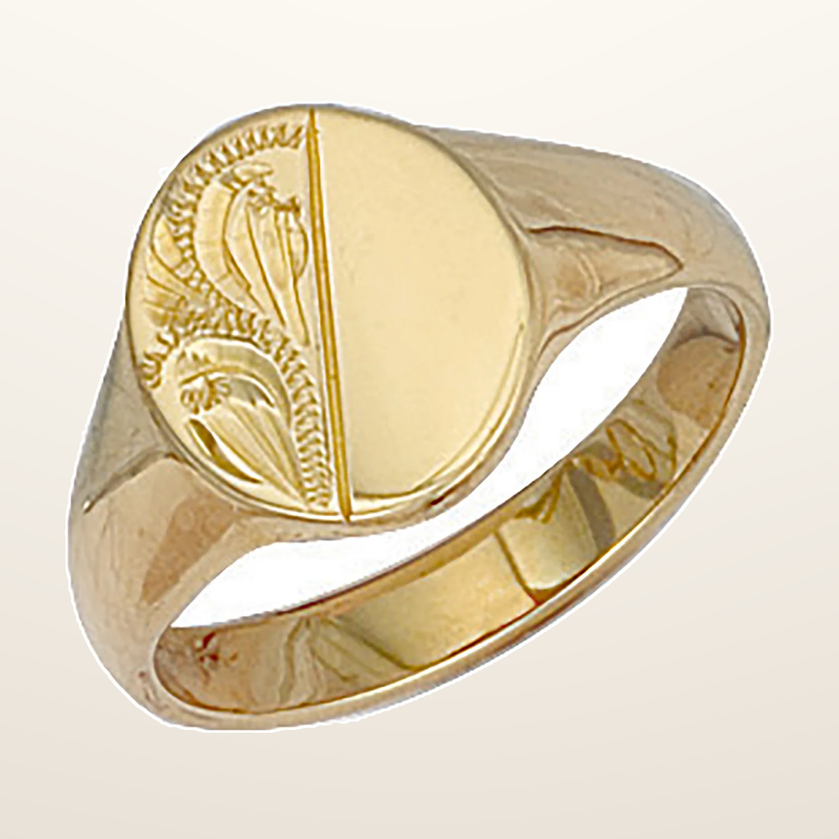 IT_ROLE:studio_clean | Yellow Gold Oval Engraved Signet Ring
