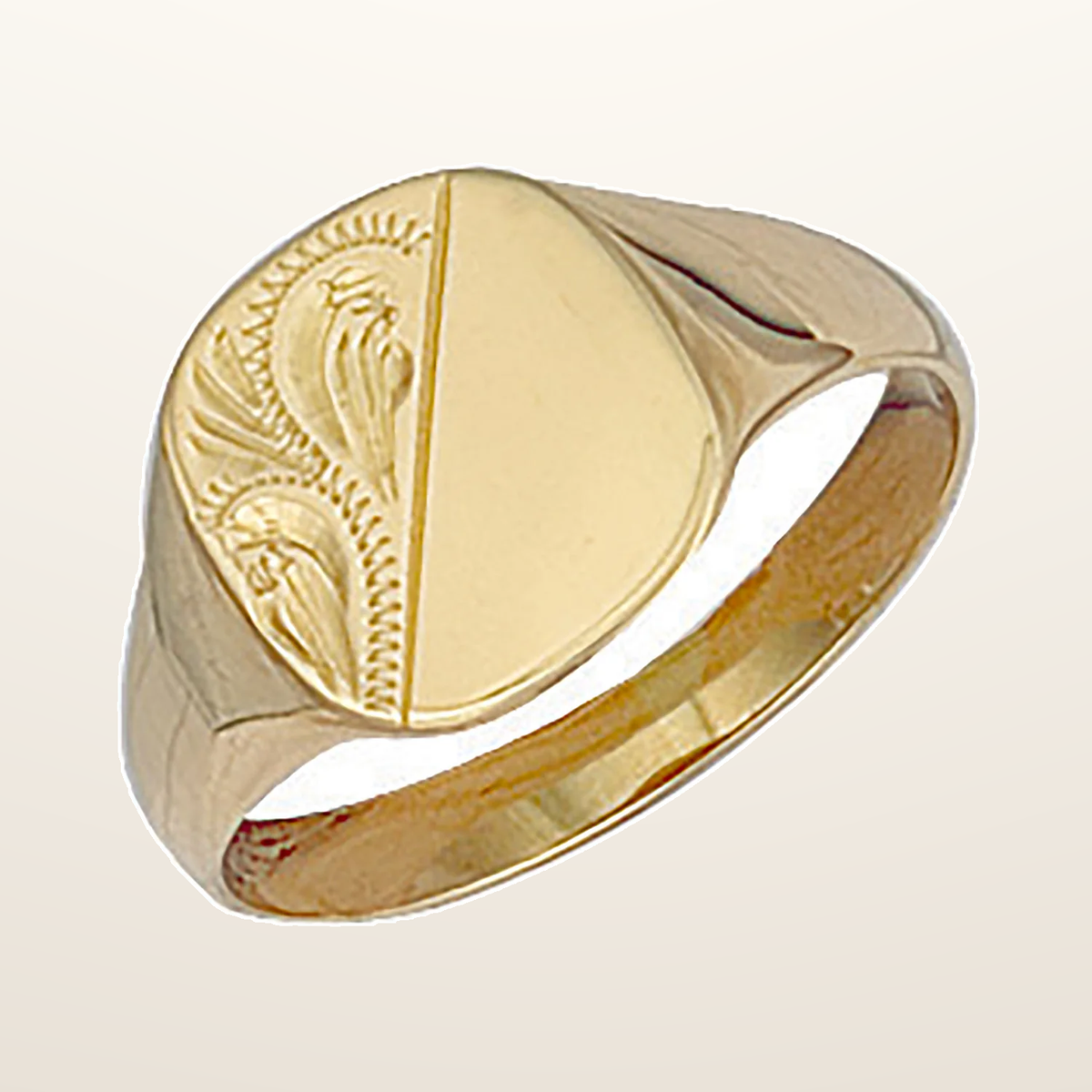 IT_ROLE:studio_clean | Yellow Gold Cushion Engraved Signet Ring