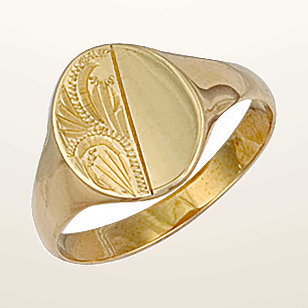 IT_ROLE:studio_clean | Yellow Gold Engraved Oval Signet Ring