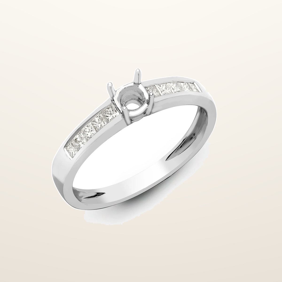 IT_ROLE:studio_clean | 18ct White Gold 0.28ct Natural Diamond Ring. Fits 0.25ct