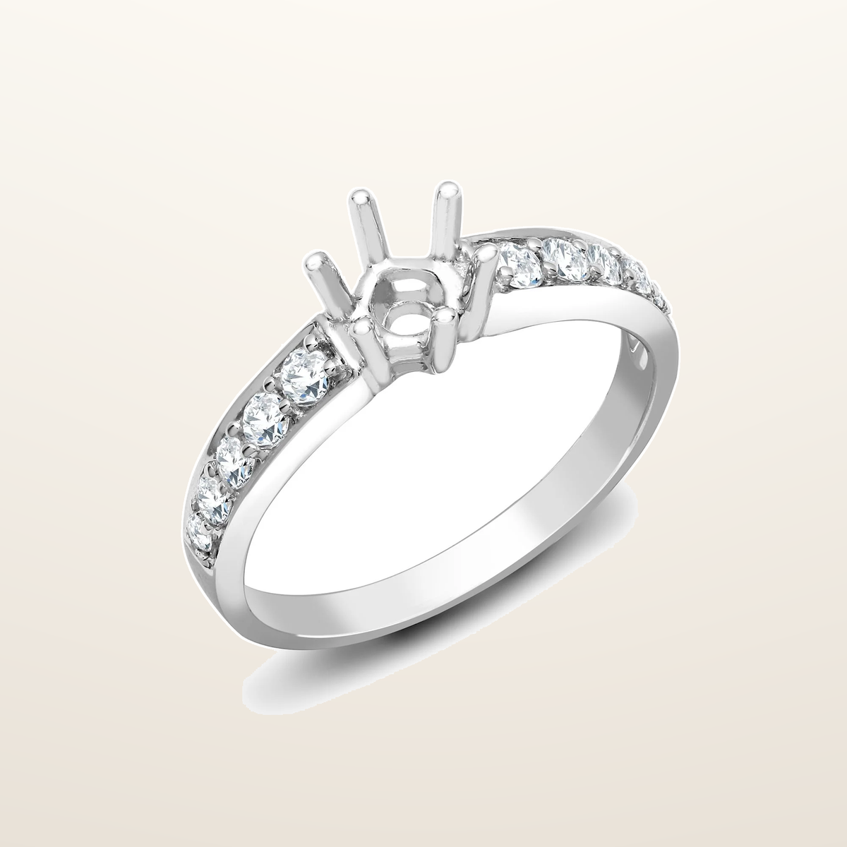 IT_ROLE:studio_clean | 18ct White Gold 25pts Natural Diamond Ring. Fits 50pt