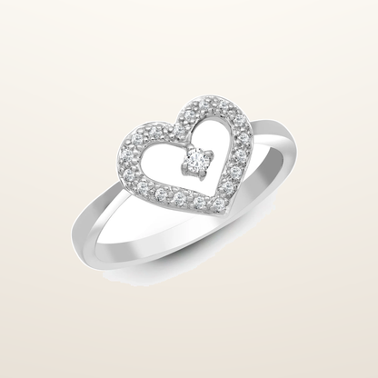 IT_ROLE:studio_clean | 18ct White Gold Heart Shaped Natural Diamond Ring