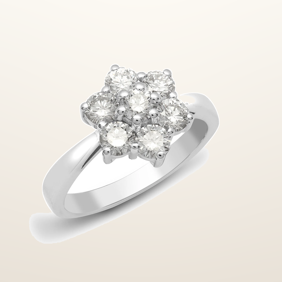 IT_ROLE:studio_clean | 18ct White Gold 50pts 7 Stone Cluster Natural Diamond Ring