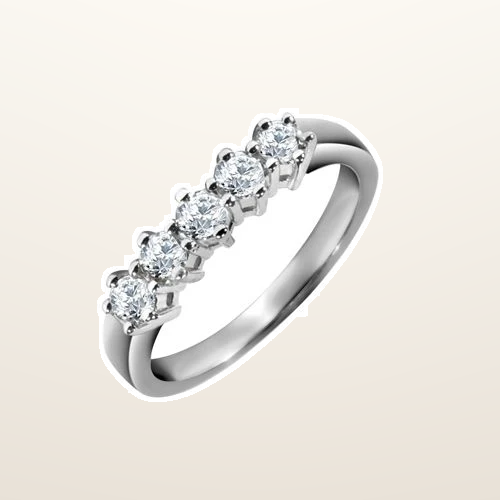 IT_ROLE:studio_clean | 18ct White Gold 25pts 5 Stone Natural Diamond Ring