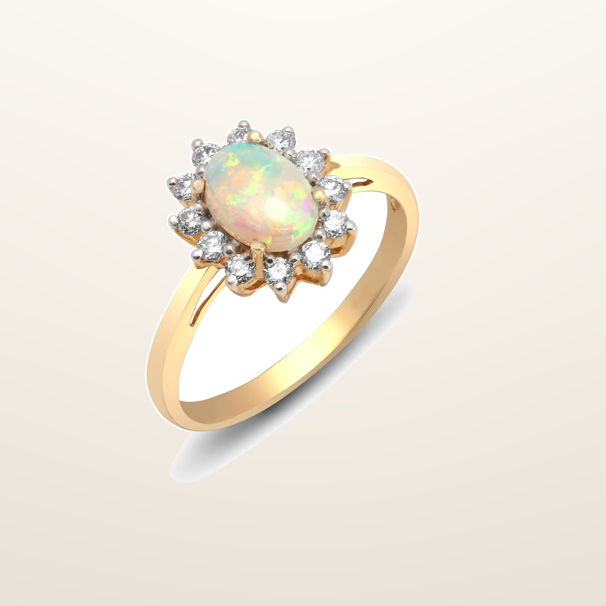 IT_ROLE:studio_clean | 18ct Yellow Gold Natural Diamond And Opal Ring