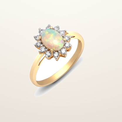IT_ROLE:studio_clean | 18ct Yellow Gold Natural Diamond And Opal Ring