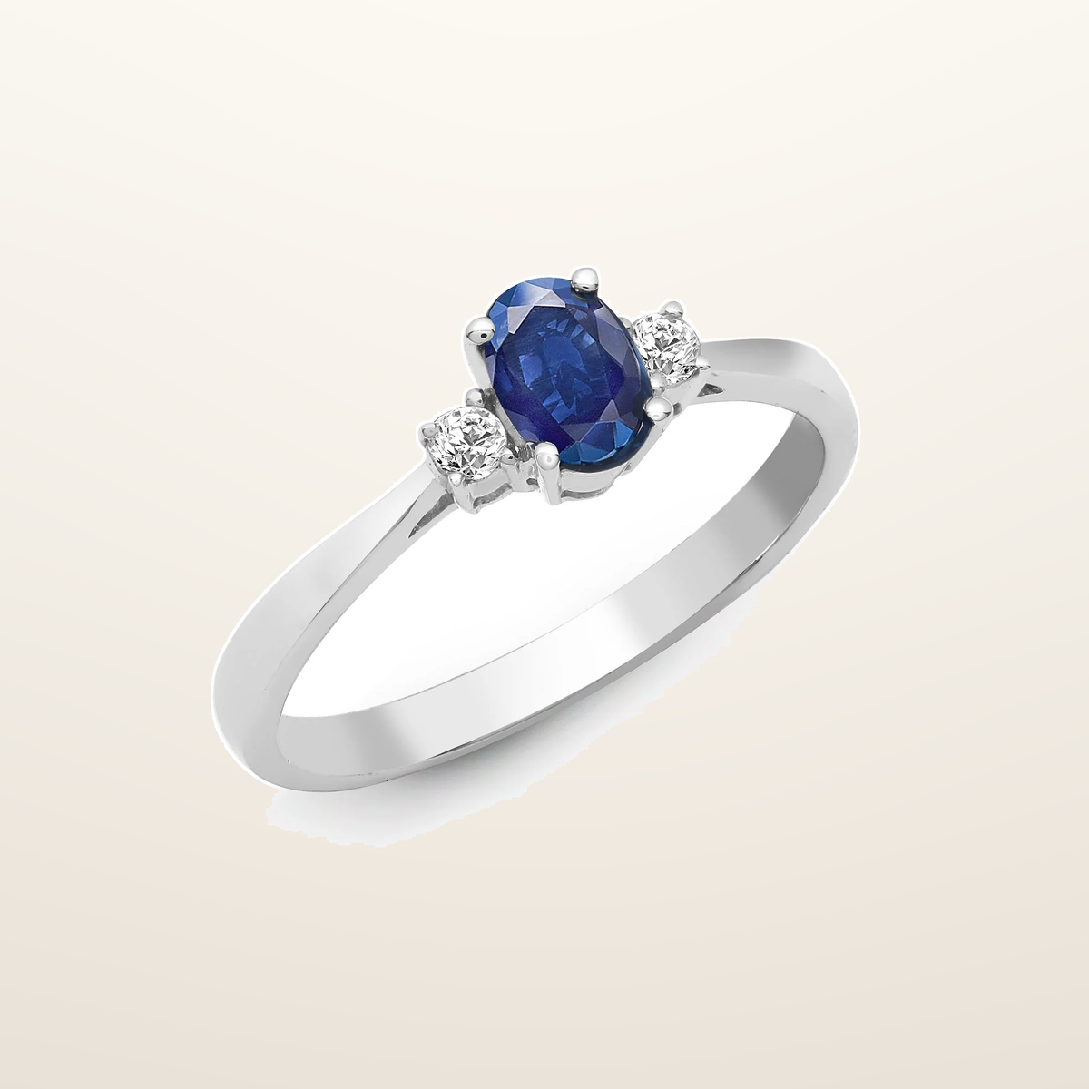 IT_ROLE:studio_clean | 18ct White Gold Natural Diamond And Sapphire 3 Stone Ring