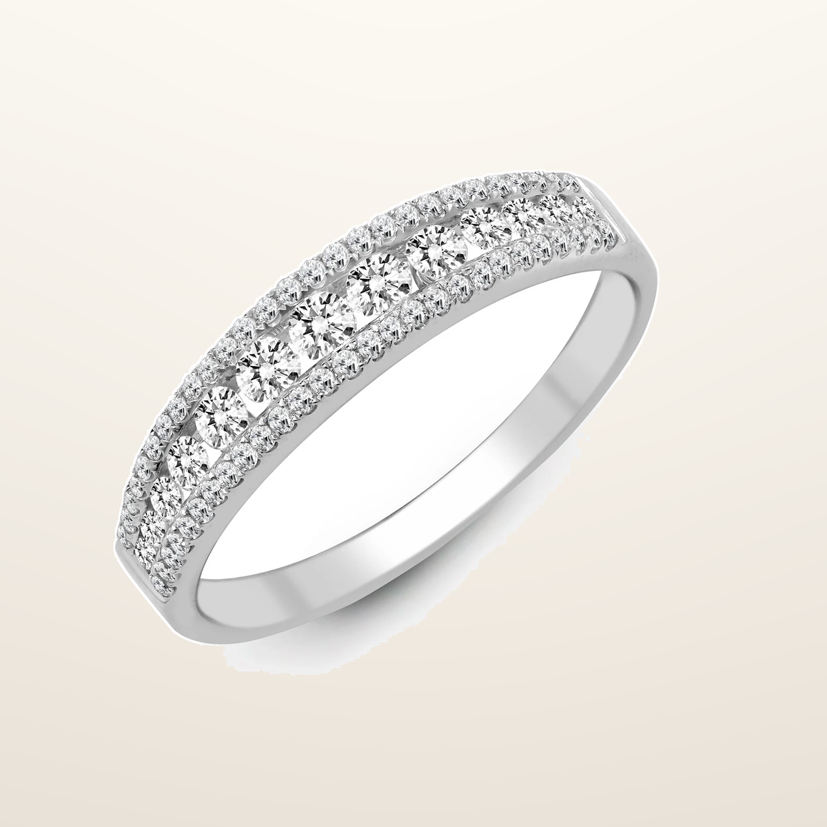 IT_ROLE:studio_clean | 18ct White 0.47ct Natural Diamond 3 Row ? ET Ring