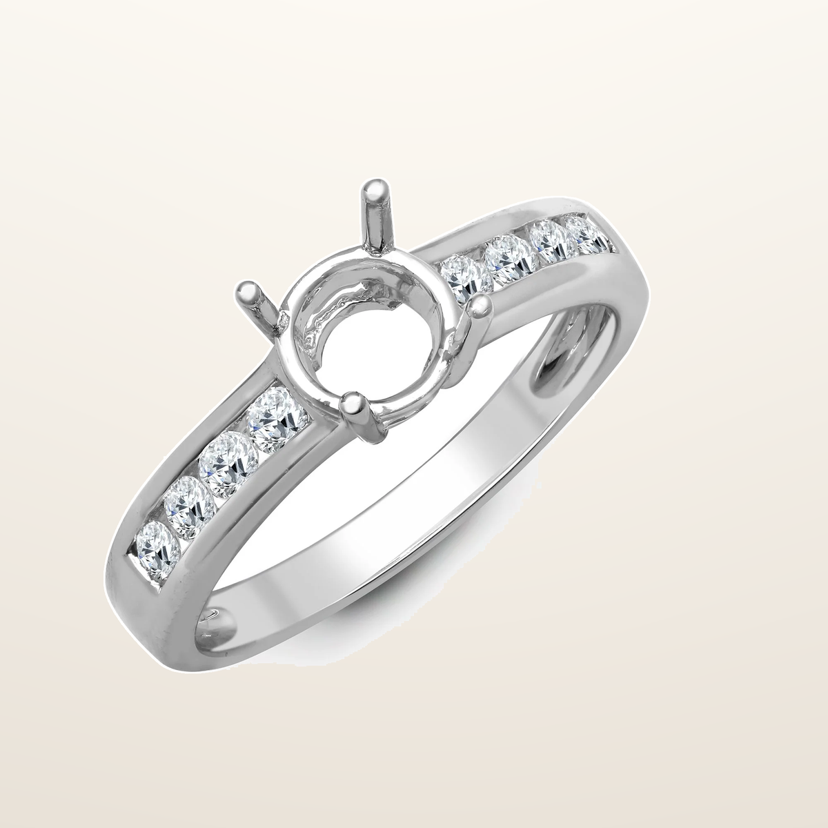 IT_ROLE:studio_clean | 18ct White 0.35ct Natural Diamond Semi Set Ring - Holds 0.75ct