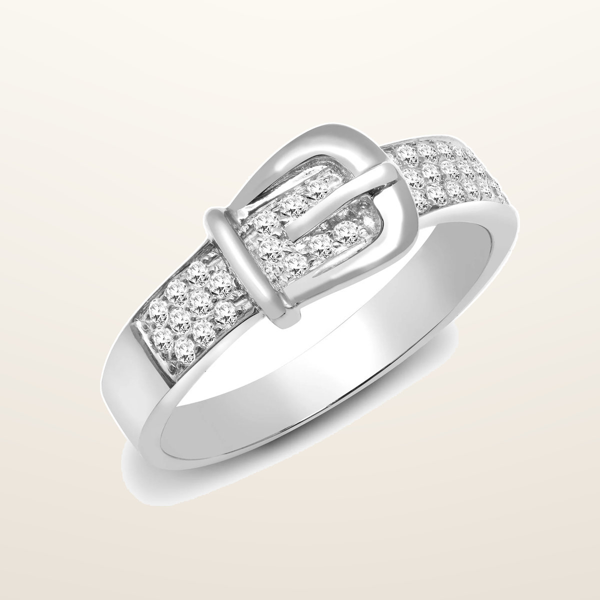 IT_ROLE:studio_clean | 18ct White 0.34ct Natural Diamond Buckle Ring