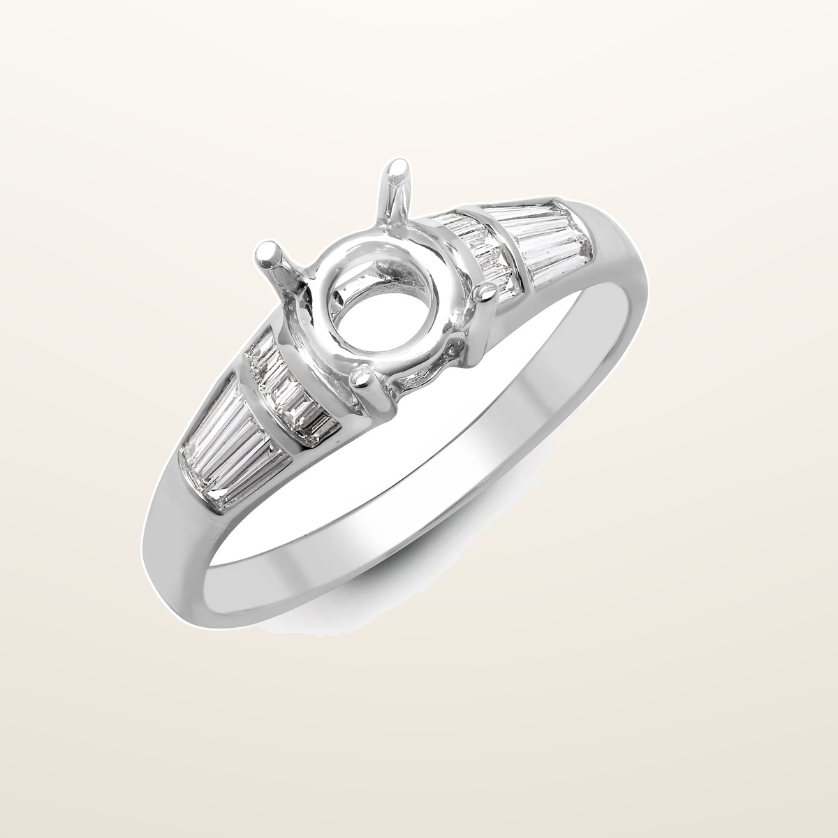 IT_ROLE:studio_clean | 18ct White 0.36ct Natural Diamond Semi Set Ring - Holds 0.50ct
