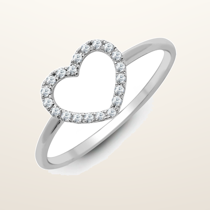 IT_ROLE:studio_clean | 18ct White 0.14ct Natural Diamond Heart Ring