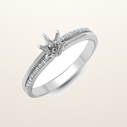 IT_ROLE:studio_clean | 18ct White 0.09ct Natural Diamond Semi Set Ring - Holds 0.25ct