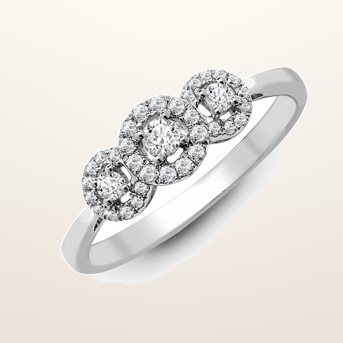 IT_ROLE:studio_clean | 18ct White 0.60ct Natural Diamond Trilogy Halo Ring