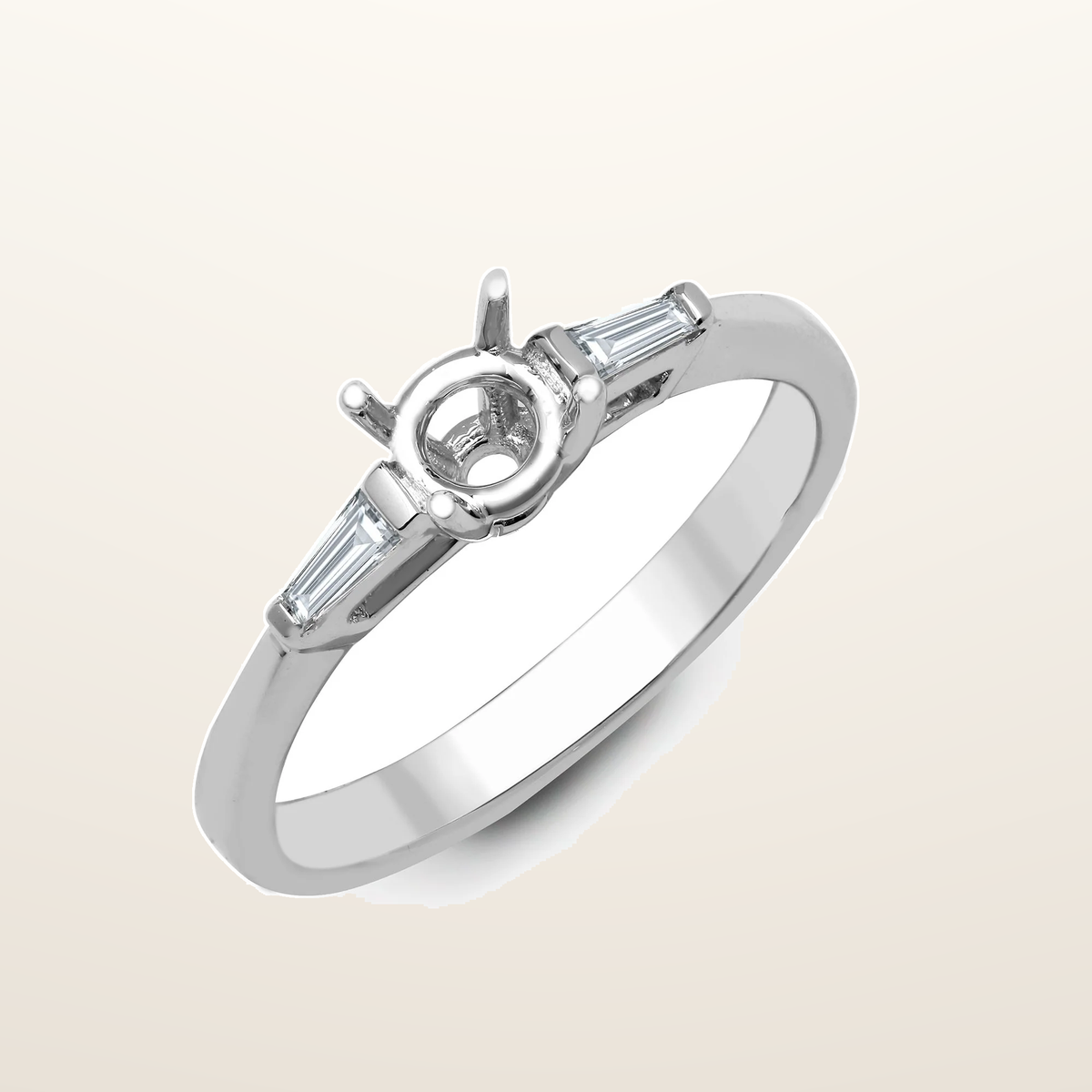 IT_ROLE:studio_clean | 18ct White 0.16ct Natural Diamond Semi Set Ring - Holds 0.75ct