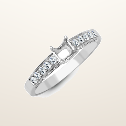 IT_ROLE:studio_clean | 18ct White 0.52ct Natural Diamond Semi Set Ring - Holds 0.50ct