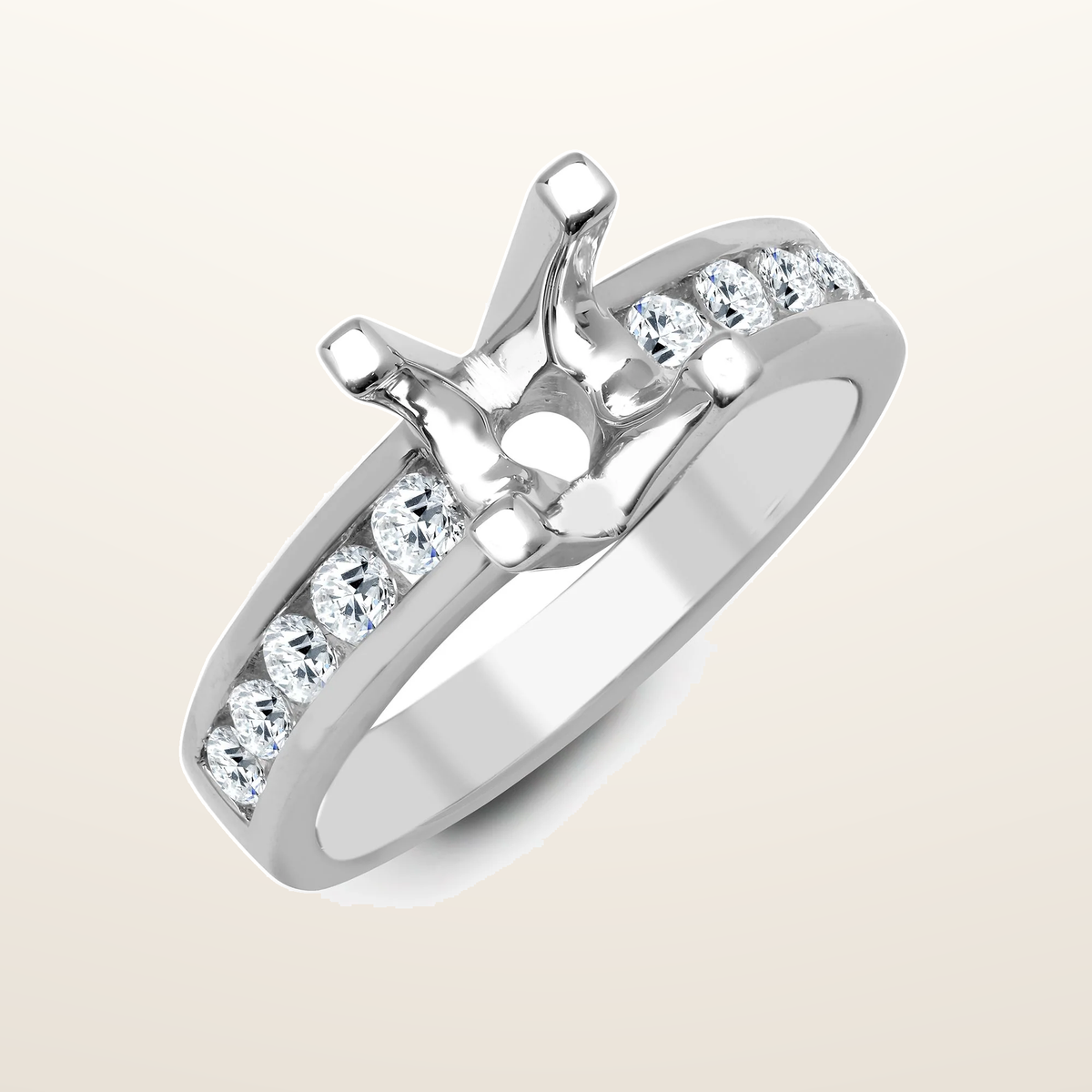 IT_ROLE:studio_clean | 18ct White 0.35ct Natural Diamond Semi Set Ring - Holds 0.75ct