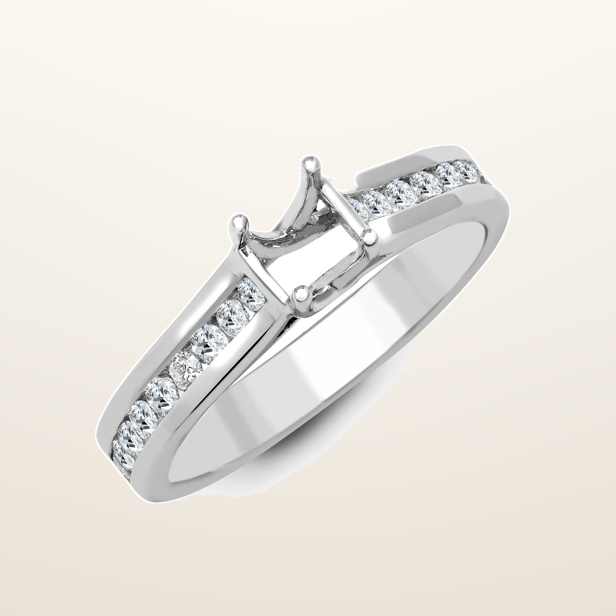 IT_ROLE:studio_clean | 18ct White 0.40ct Natural Diamond Semi Set Ring - Holds 0.50ct