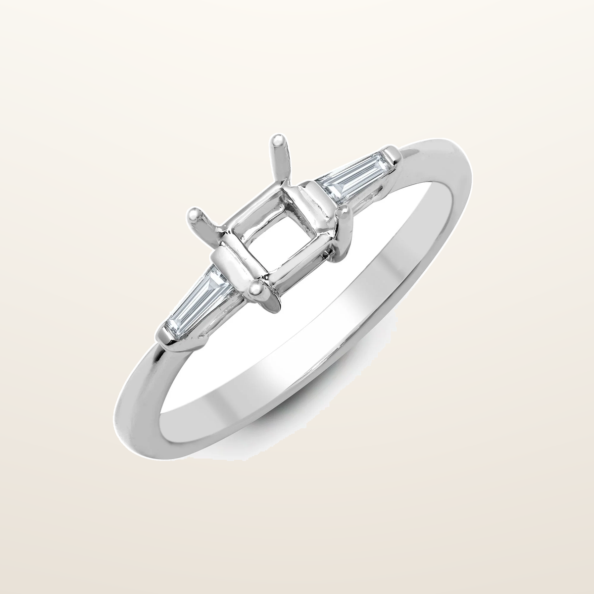 IT_ROLE:studio_clean | 18ct White 0.14ct Natural Diamond Semi Set Ring - Holds 1.00ct